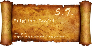 Stiglitz Teofil névjegykártya